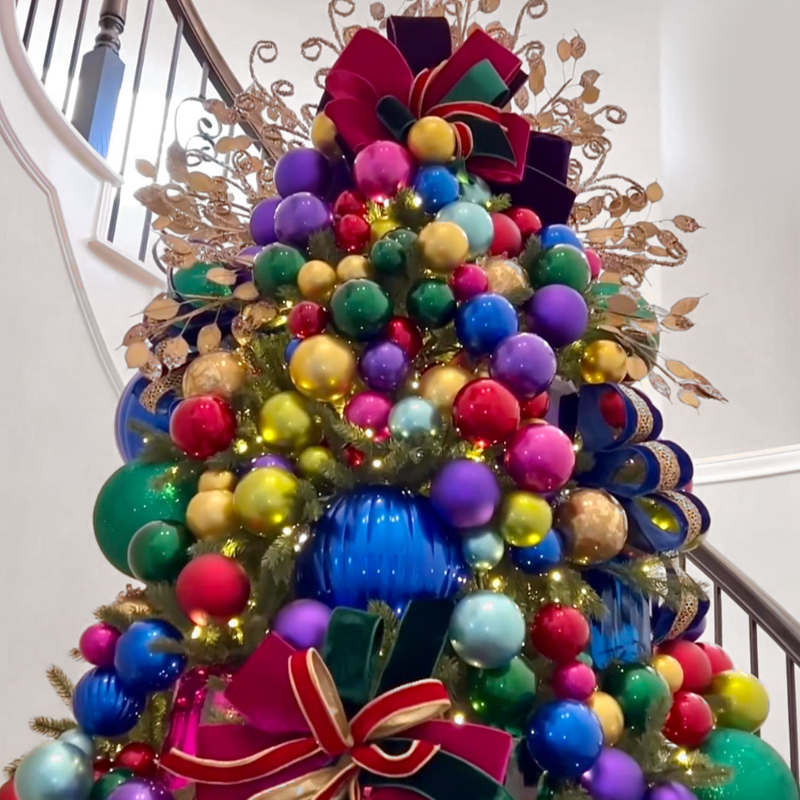 Дизайнерская Елка с Разноцветными шарами Christmas tree colorful balls Мульти в Ульяновске | Loft Concept 