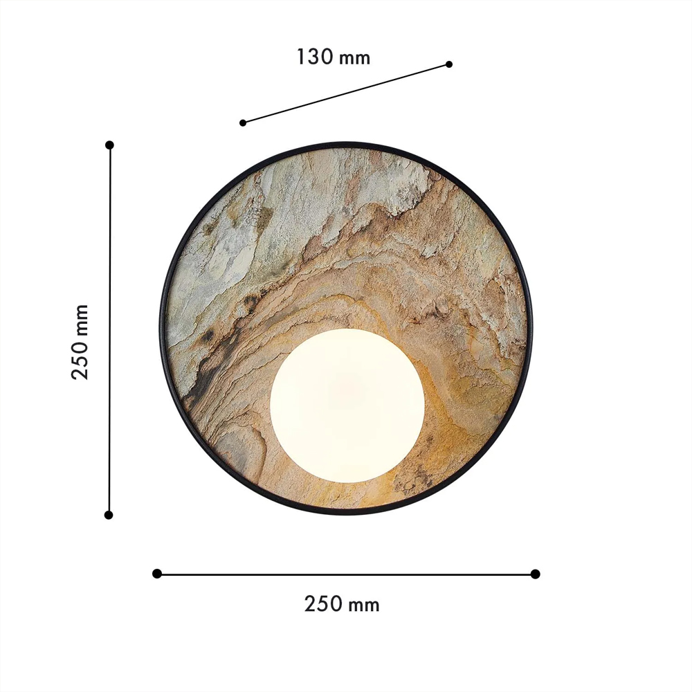 Бра круглое с каменным диском в металлической раме Sandstone Painting в Ульяновске