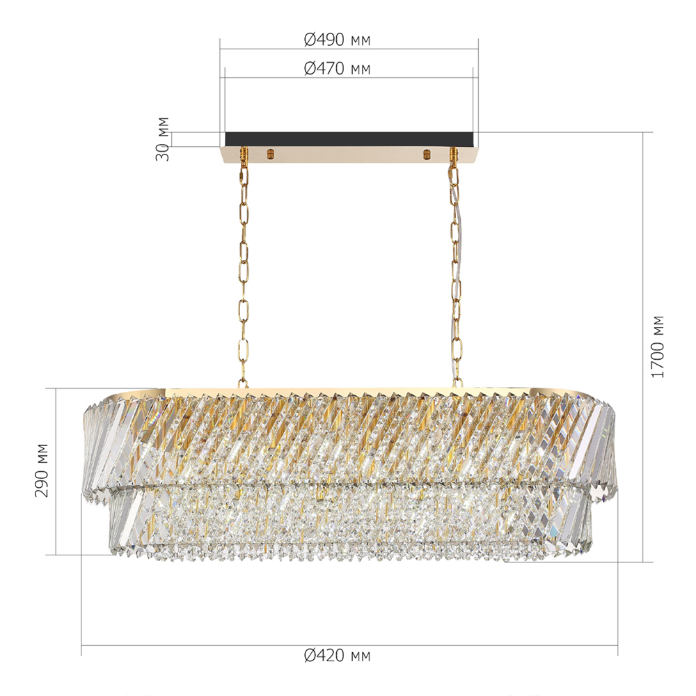 Люстра овальная в классическом обрамлении Light Connoisseurs Beauty в Ульяновске