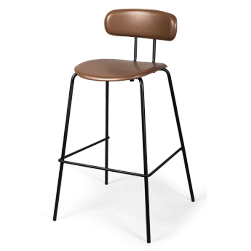 Барный стул Renis Brown Barstool Черный Коричневый в Ульяновске | Loft Concept 