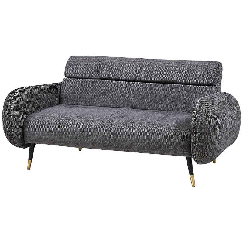 Диван Hebert Sofa Grey M Серый Серый Черный Латунь в Ульяновске | Loft Concept 