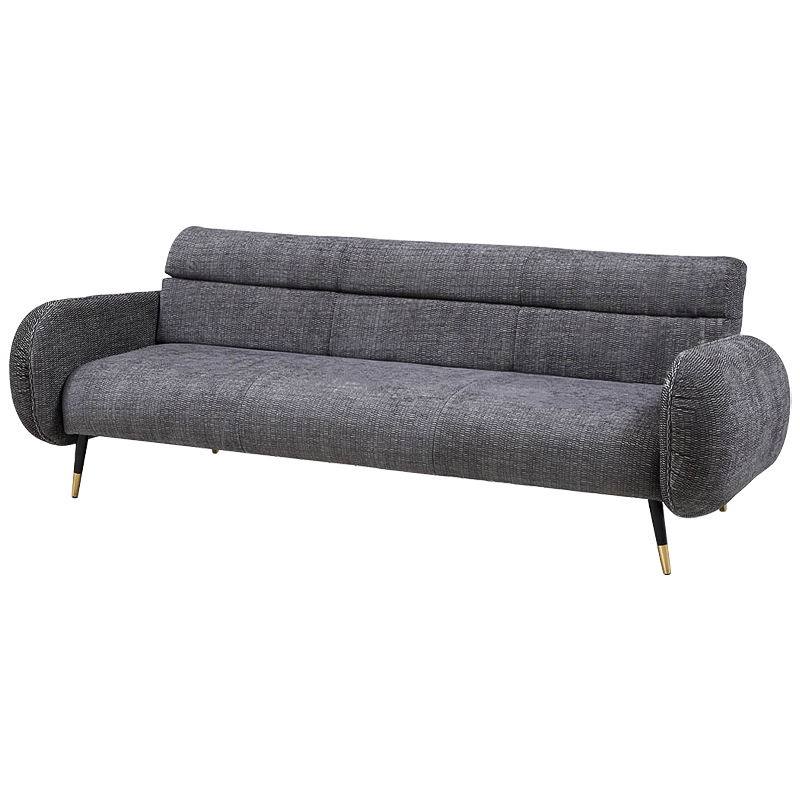 Диван Hebert Sofa Grey L Серый Серый Черный Латунь в Ульяновске | Loft Concept 