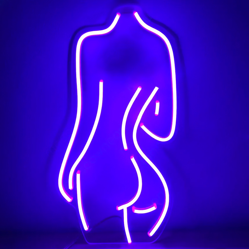 Неоновая настенная лампа Silhouette II Neon Wall Lamp Фиолетовый Прозрачный в Ульяновске | Loft Concept 