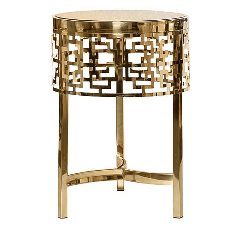 Приставной стол Yen Geometry Side Table pink gold 50 Глянцевое золото в Ульяновске | Loft Concept 