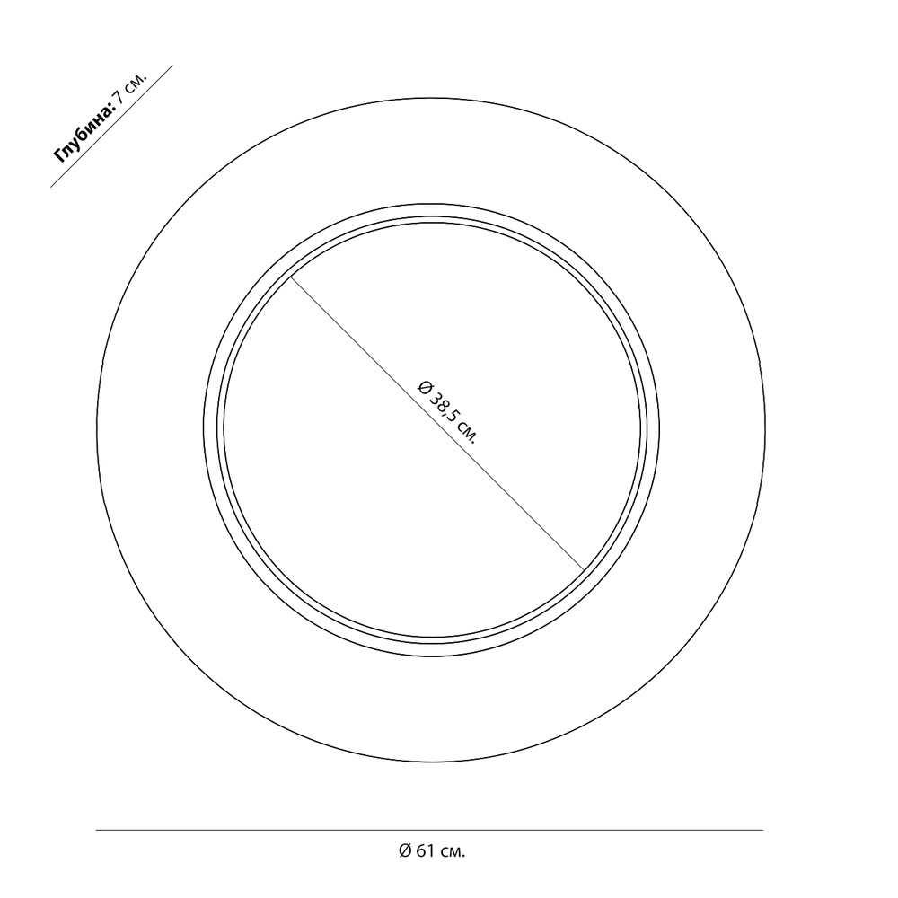 Чёрное настенное зеркало с золотым кантом Porunalia в Ульяновске