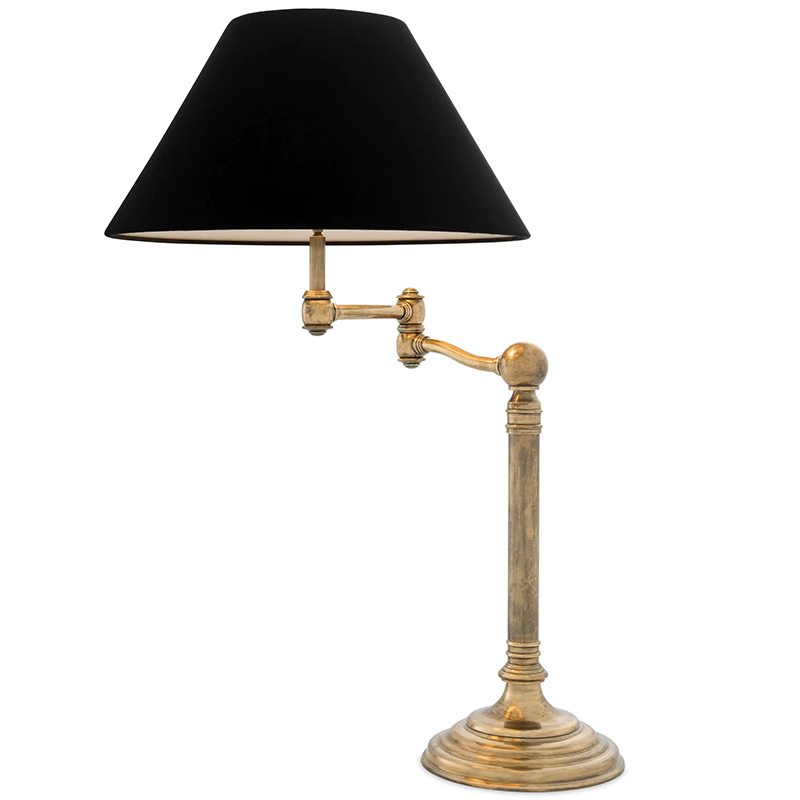 Настольная лампа Eichholtz Table Lamp Regis Латунь Винтажная латунь Черный в Ульяновске | Loft Concept 