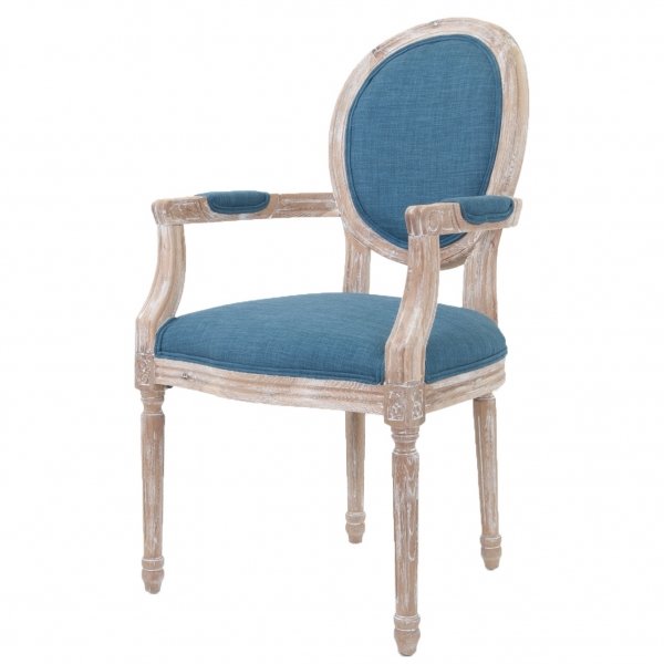 Стул French chairs Provence Blue ArmChair Голубой пастельный Бежевый в Ульяновске | Loft Concept 