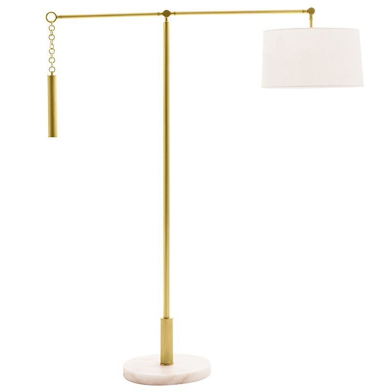 Торшер Arteriors NEWARK FLOOR LAMP Латунь Белый в Ульяновске | Loft Concept 