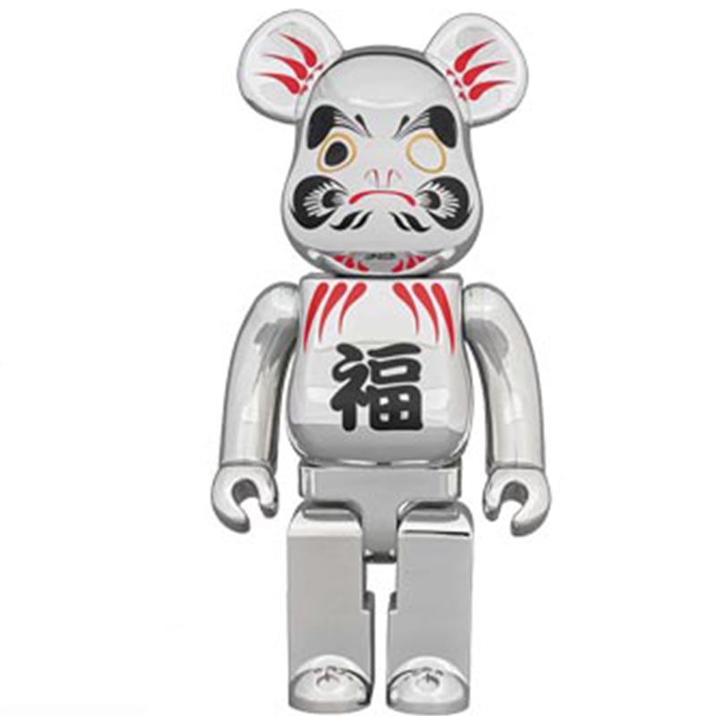 Статуэтка Bearbrick Daruma Silver Серебряный Черный Красный Статуэтка Bearbrick Daruma Silver Серебряный Черный Красный в Ульяновске | Loft Concept