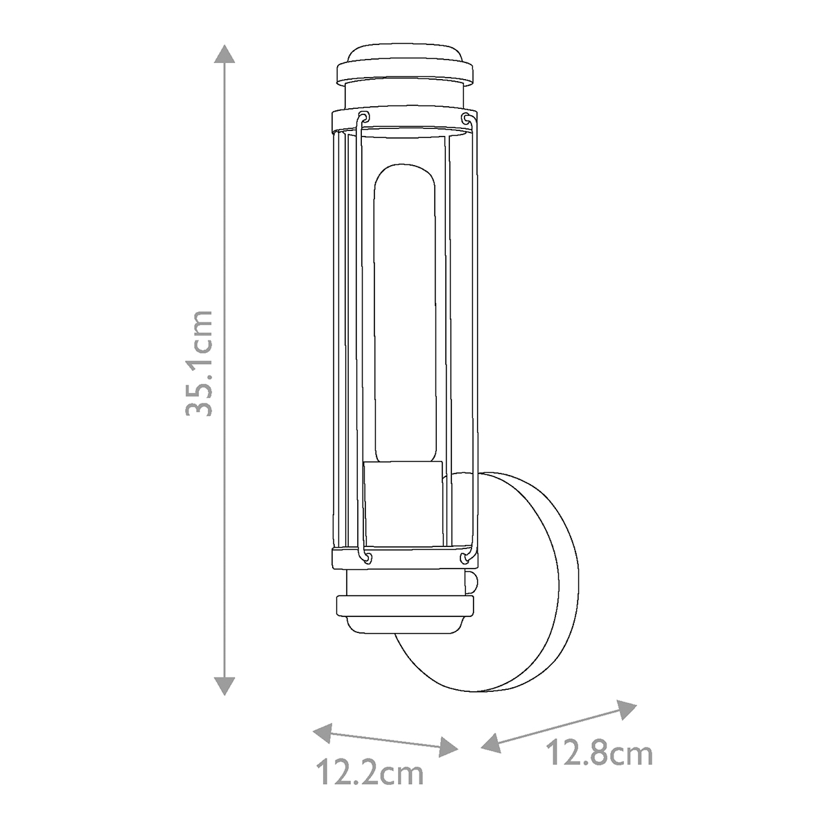 Бра для ванных комнат с прозрачным цилиндрическим плафоном на круглом основании Hinkley в Ульяновске