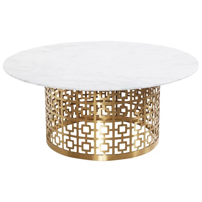 Кофейный стол Artesia Coffee Table White Глянцевое золото Белый в Ульяновске | Loft Concept 