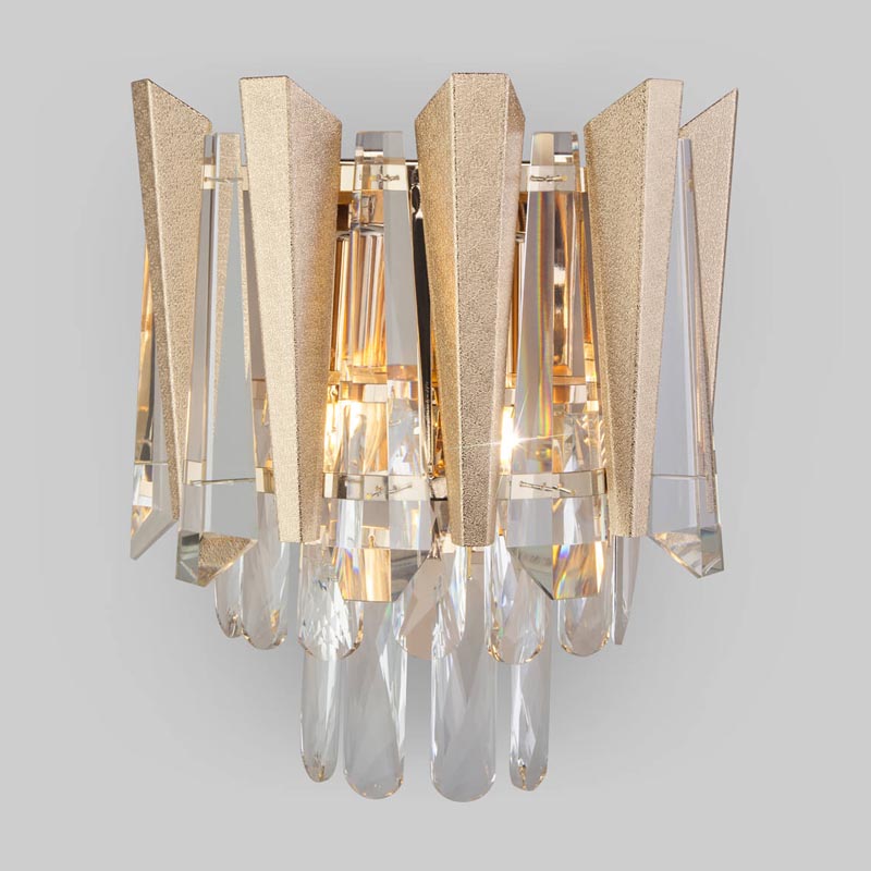 Бра Crystal Edge Sconce Прозрачный (Transparent) Золотой в Ульяновске | Loft Concept 