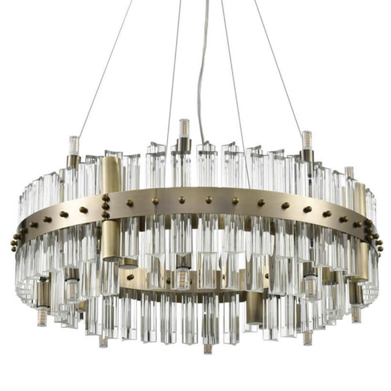 Люстра Saturno Not Baroncelli Bronze Chandelier  Бронза Прозрачный (Transparent) в Ульяновске | Loft Concept 