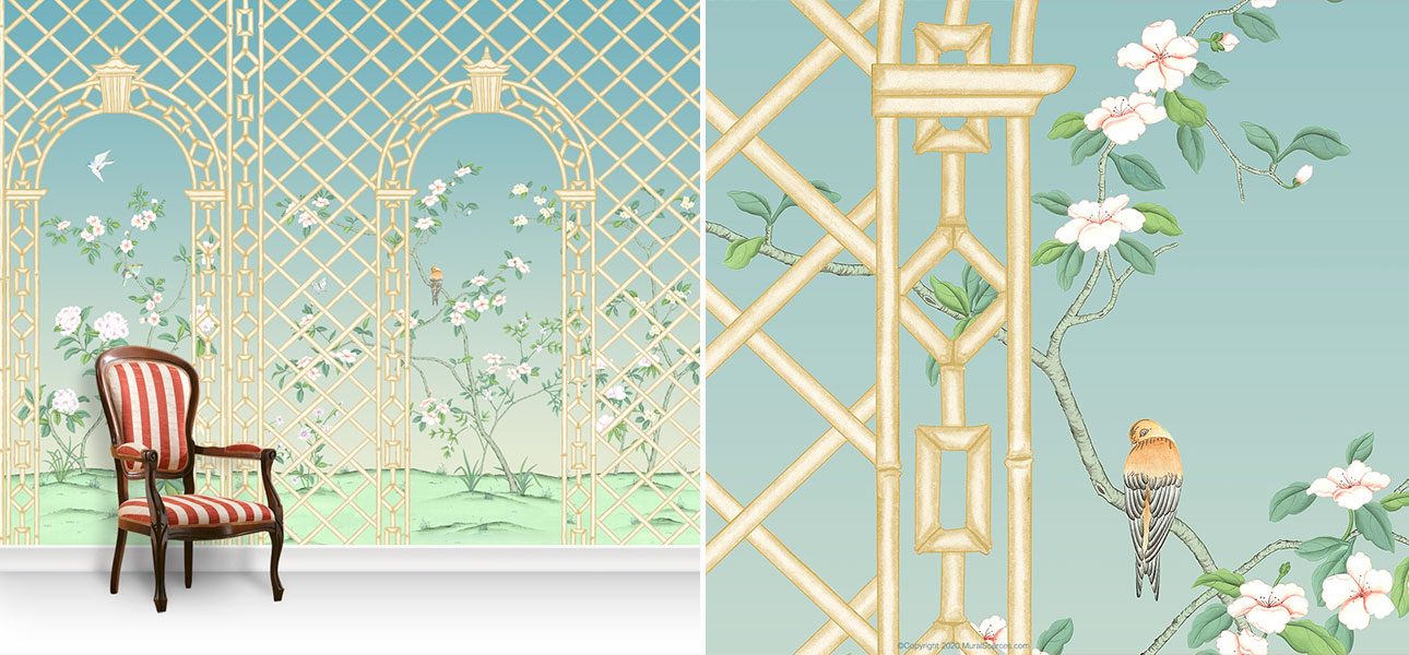 Обои ручная роспись Bird Arch Eubanks Trellis - фото №1