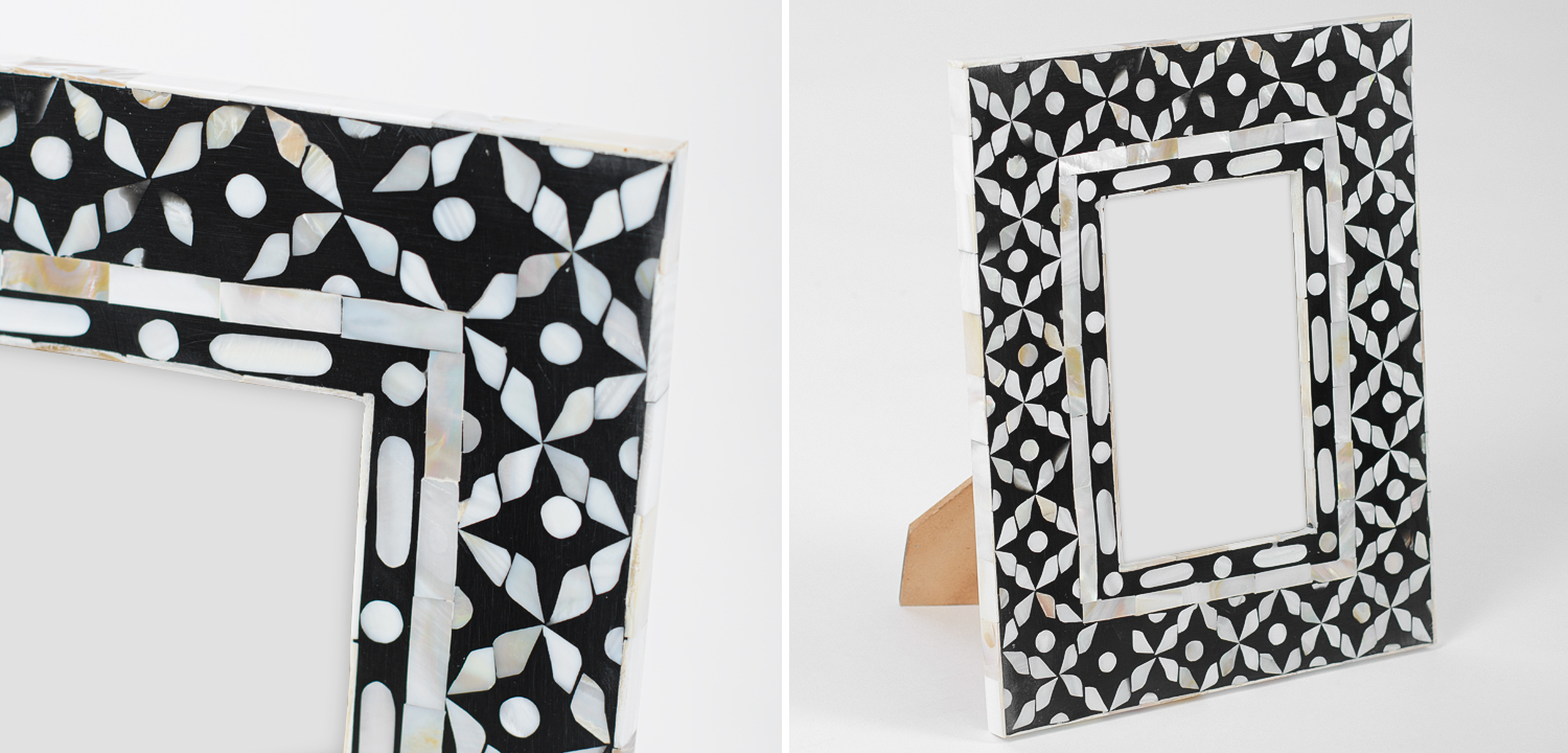 Рама для фото Bone Inlay Pearl Black S - фото