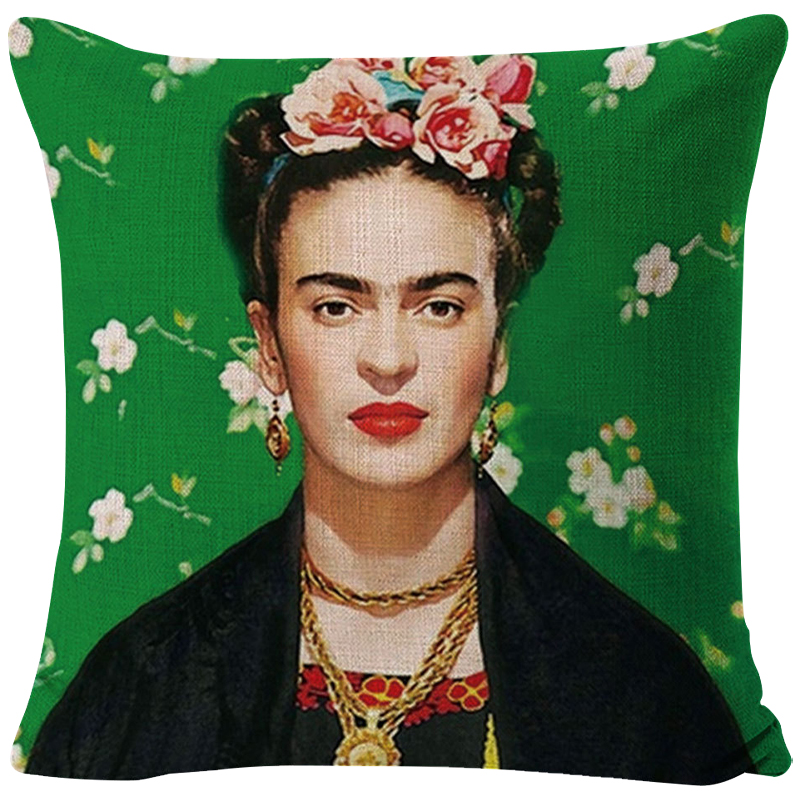 Декоративная подушка Frida Kahlo 8 Зеленый Мульти в Ульяновске | Loft Concept 