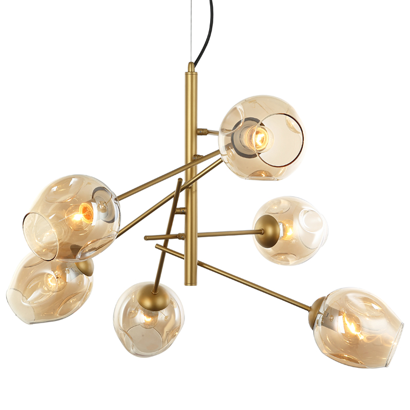 Люстра Branching Bubble Chandelier Vertical Gold Золотой Янтарь (Amber) в Ульяновске | Loft Concept 