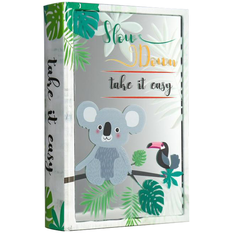 Шкатулка-книга Koala and Toucan Mirror Book Box Мульти Белый Зеленый в Ульяновске | Loft Concept 