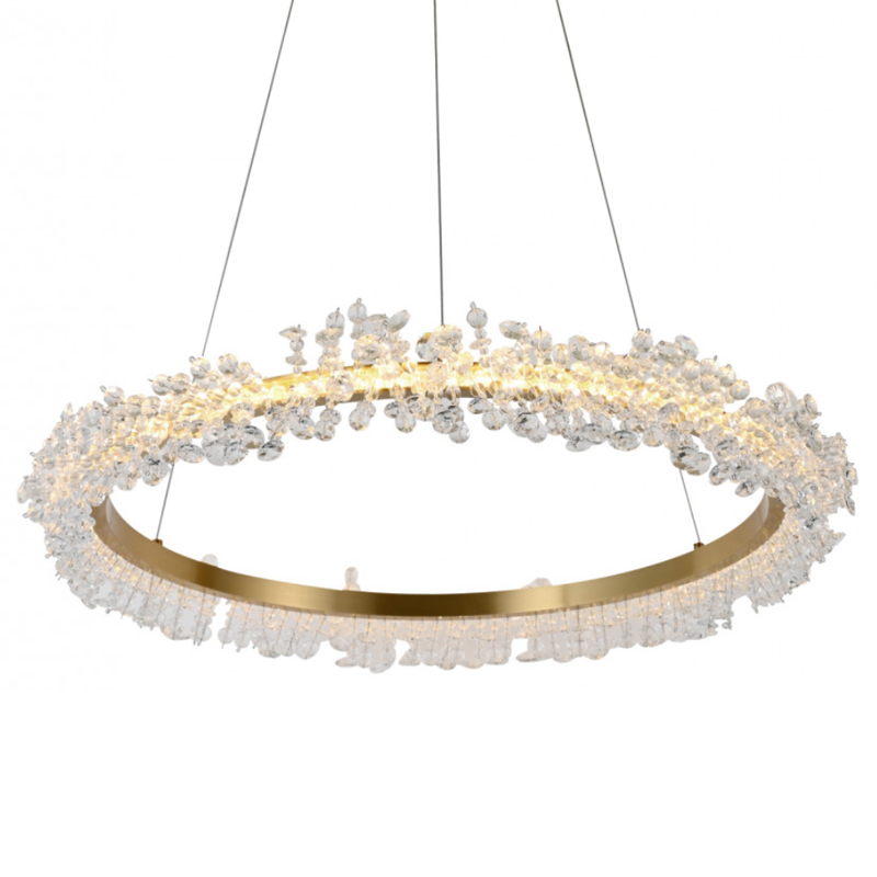 Crystal round chandelier Светильник Кольцо из Хрусталя  Прозрачный Латунь в Ульяновске | Loft Concept 