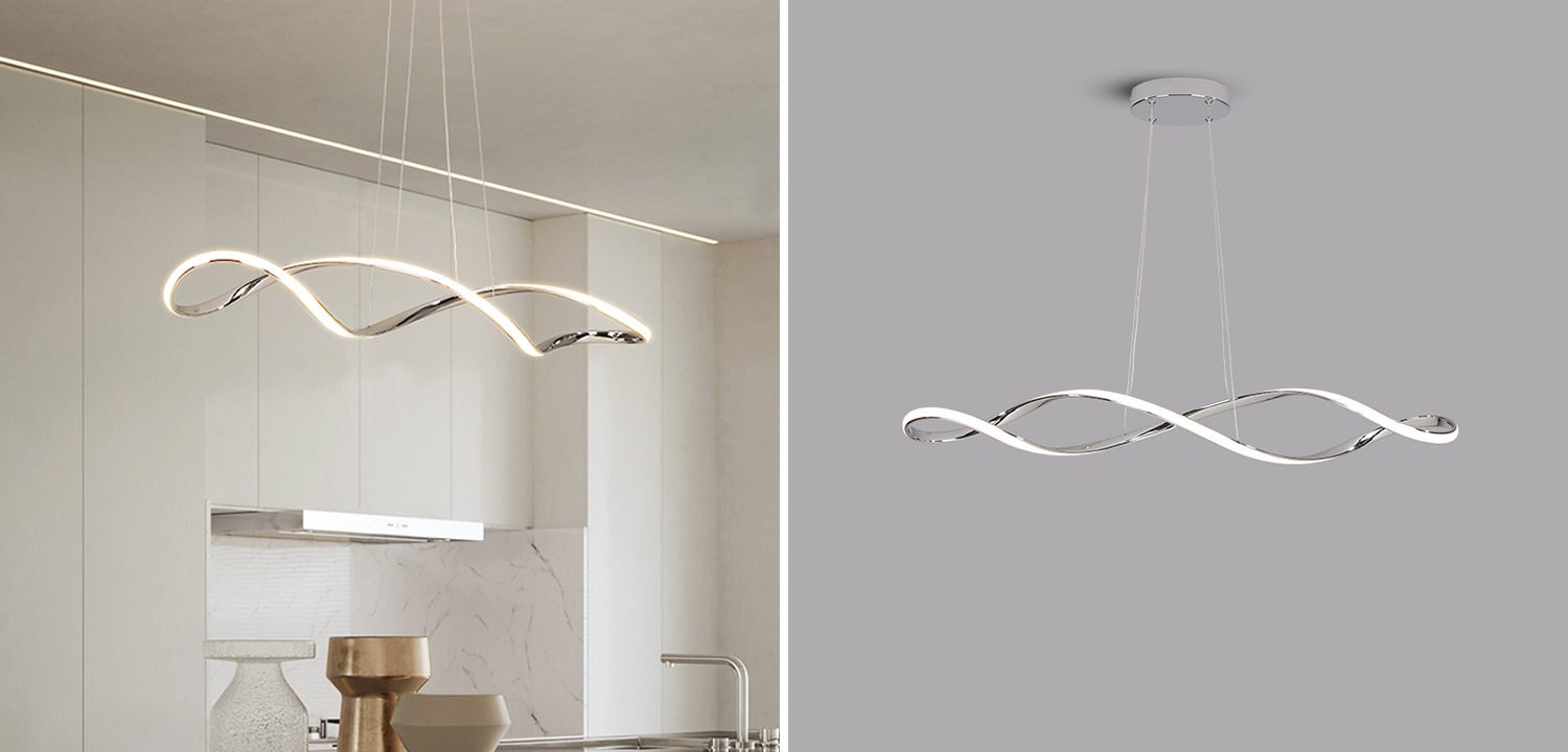 Cветильников в виде замкнутой спирали ELISEUS Серебро - фото