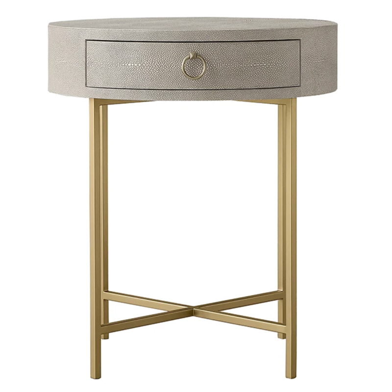 Gaston Stingray Round Gray Side Table Приставной стол серый скат Золотой Серый в Ульяновске | Loft Concept 