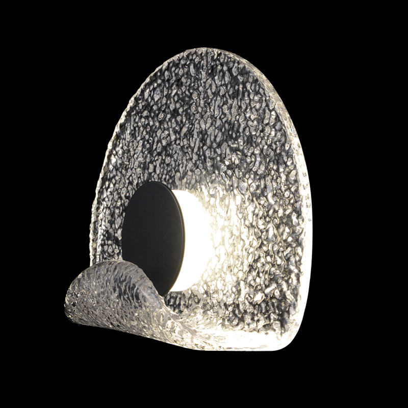 Бра из текстурированного прозрачного стекла с изогнутым краем Textured Glass Черный Прозрачное Стекло Бра из текстурированного прозрачного стекла с изогнутым краем Textured Glass Черный Прозрачное Стекло в Ульяновске | Loft Concept