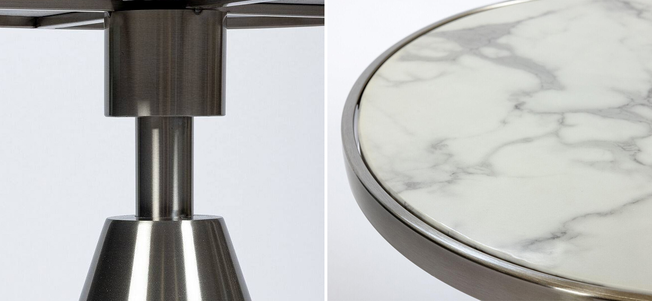 Журнальный столик с белой мраморной столешницей Kettle - фото