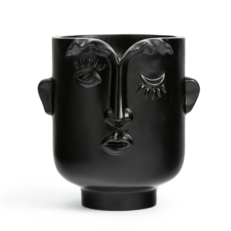 Ваза Black Head Vase Глянцевый черный в Ульяновске | Loft Concept 