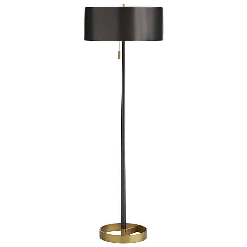 Торшер Arteriors VIOLETTA FLOOR LAMP Black Латунь Черный в Ульяновске | Loft Concept 