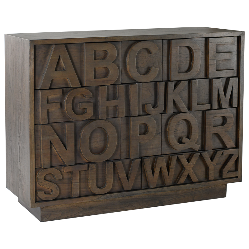 Комод в стиле лофт с английским алфавитом English Alphabet Chest of Drawers Коричневый в Ульяновске | Loft Concept 