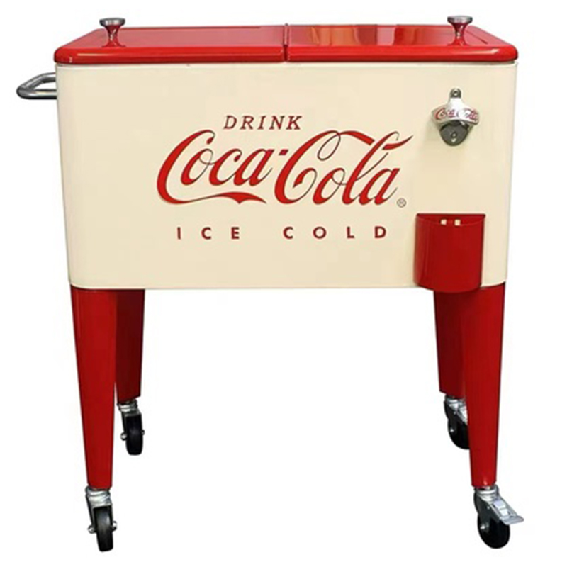 Куллер Retro Metal Coca-Cola Cooler Красный (Red) Бежевый в Ульяновске | Loft Concept 