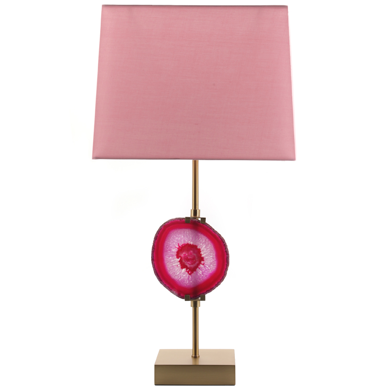 Настольная лампа Pink Agate Design Table Lamp Розовый Латунь в Ульяновске | Loft Concept 