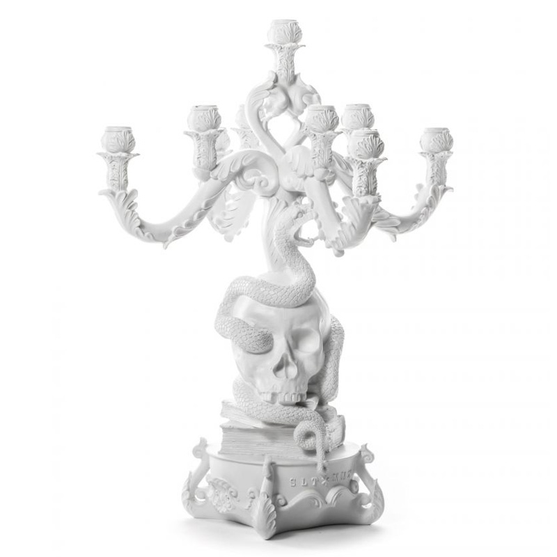 Подсвечник Seletti Giant Burlesque Skull White Белый в Ульяновске | Loft Concept 