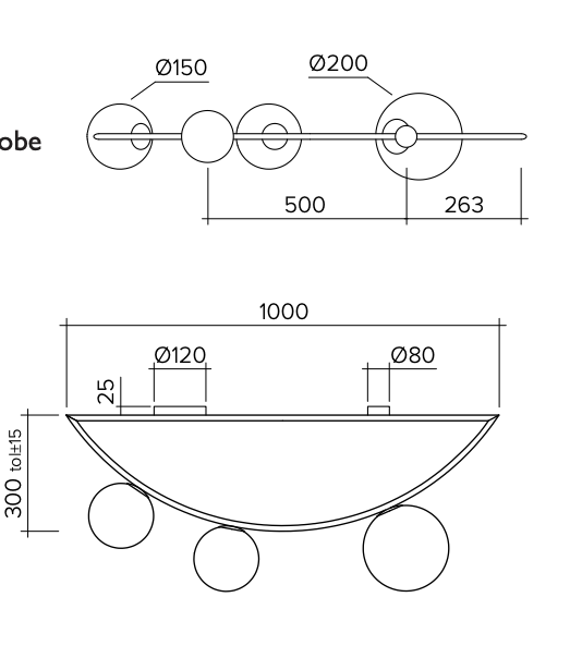 Потолочный светильник Atelier Areti Girlande Ceiling Crescent 3 в Ульяновске