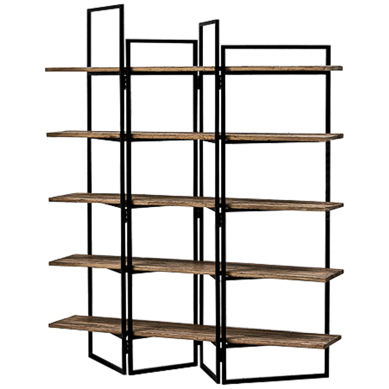 Стеллаж Luigi Loft Rack Черный Коричневый в Ульяновске | Loft Concept 