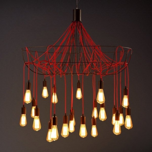 Люстра Blood Wire Chandelier Red 21 Красный Черный в Ульяновске | Loft Concept 