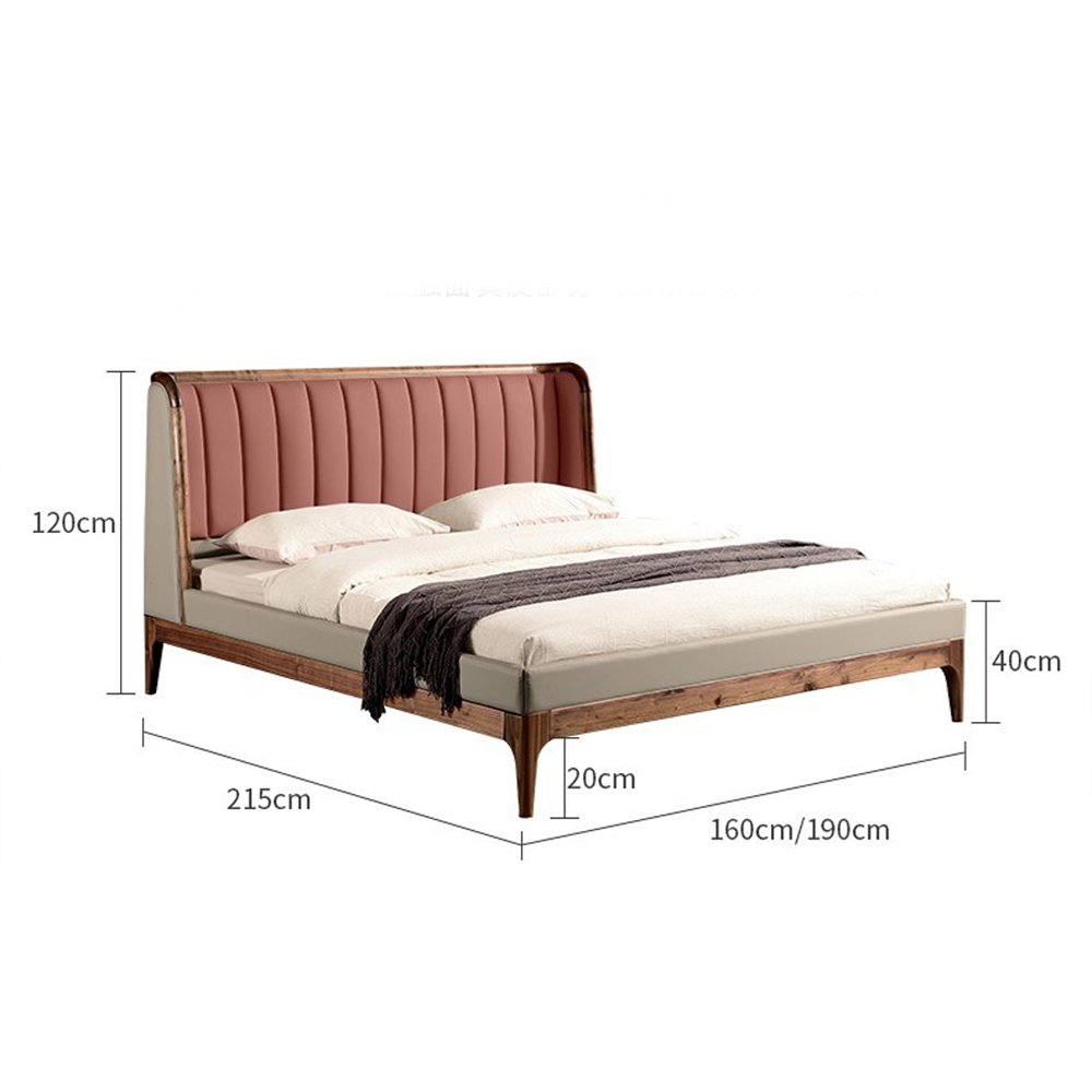 Кровать двуспальная с мягким изголовьем Moon Walnut Bed в Ульяновске