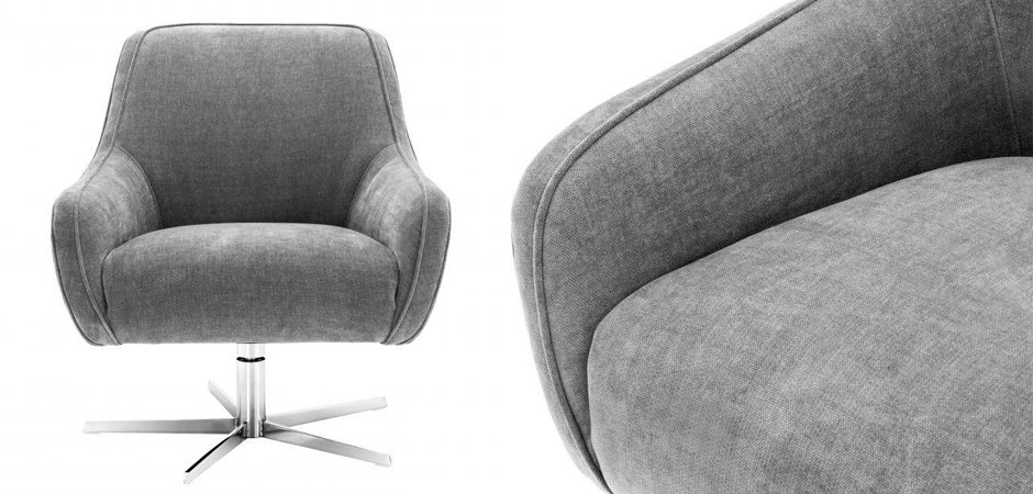 Кресло Eichholtz Swivel Chair Serena Grey - фото №1