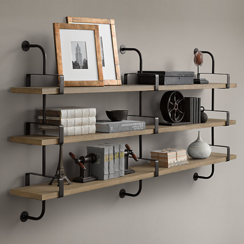 Полка из Дуба RH SHELVING & LEDGES 150 см Графит в Ульяновске | Loft Concept 