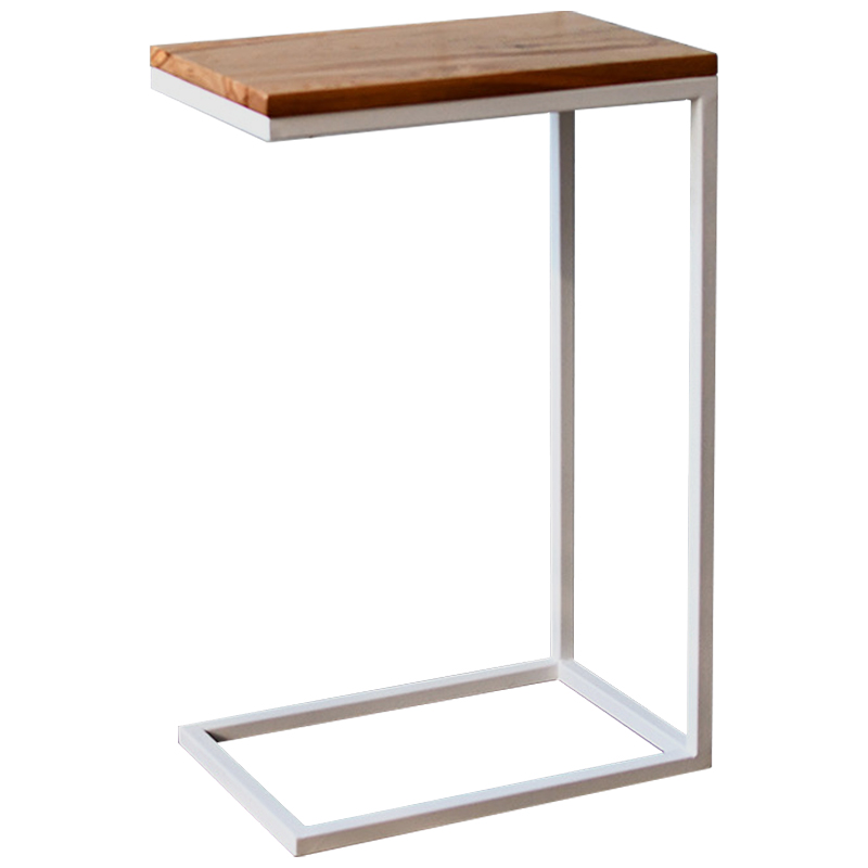 Приставной стол Hanson White Industrial Metal Rust Side Table Светлый дуб Белый в Ульяновске | Loft Concept 