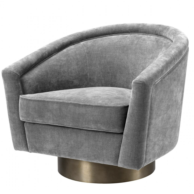 Кресло Eichholtz Swivel Chair Catene Grey Серый матовое золото в Ульяновске | Loft Concept 