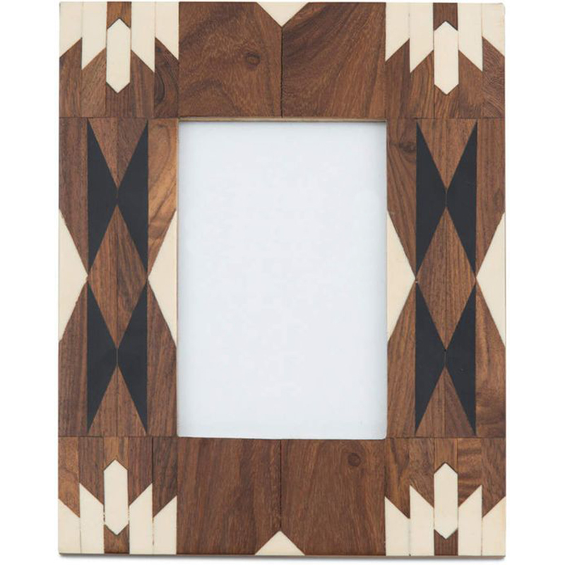 Фоторамка кость Brown Indian Wood Bone Inlay photo frame Бежевый Коричневый в Ульяновске | Loft Concept 