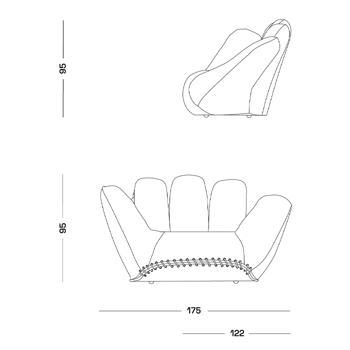 Дизайнерское кресло в форме руки Poltronova Joe Jeans Armchair в Ульяновске