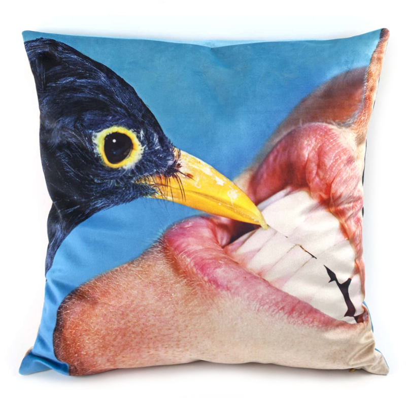 Подушка Seletti Cushion Crow Design Toiletpaper Голубой в Ульяновске | Loft Concept 