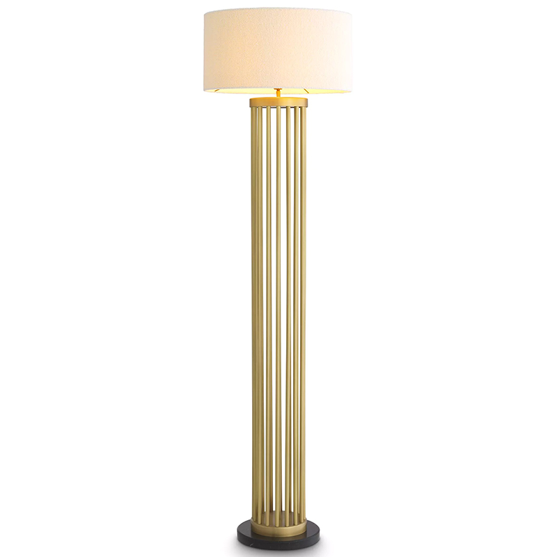 Торшер Eichholtz Floor Lamp Condo Brass Латунь Белый в Ульяновске | Loft Concept 