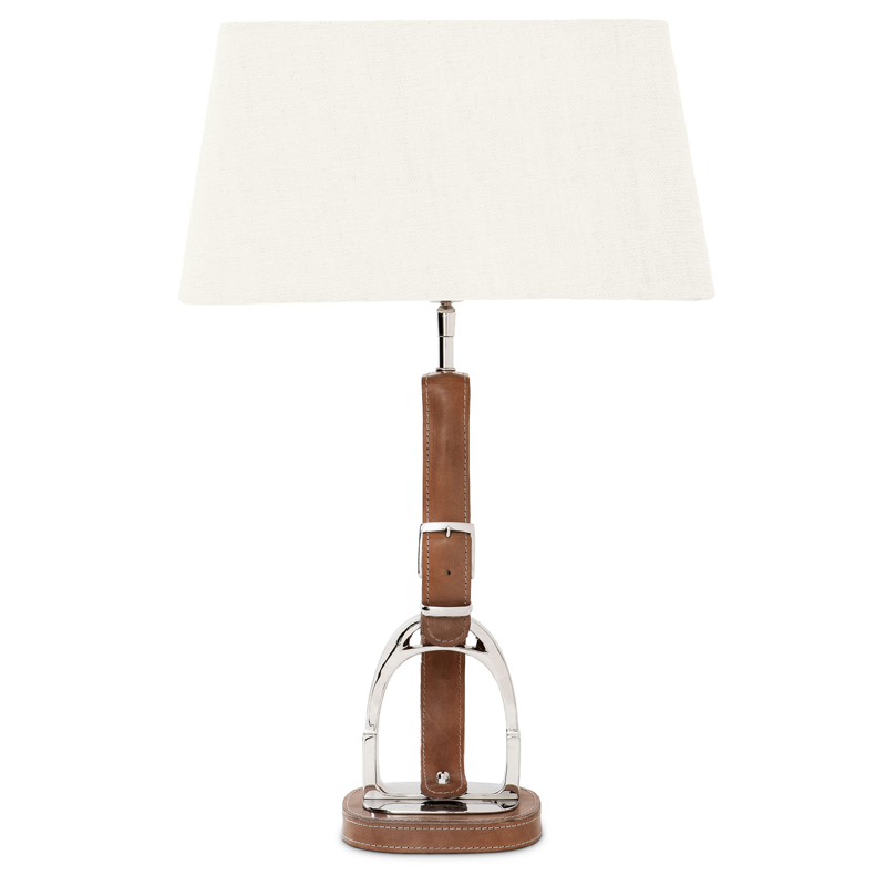 Настольная лампа Eichholtz Table Lamp Olympia Equestrian Никель Коричневый Кремовый в Ульяновске | Loft Concept 