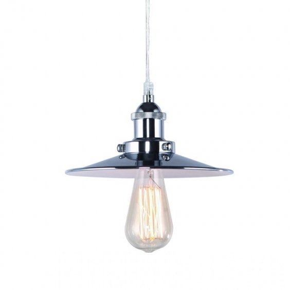 Подвесной светильник 20TH C. Factory Filament Metal Single Pendant Хром в Ульяновске | Loft Concept 