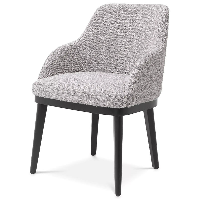 Стул Eichholtz Dining Chair Costa Boucle Grey Серый Черный в Ульяновске | Loft Concept 