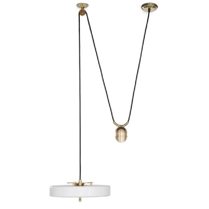 Светильник белый BERT FRANK REVOLVE RISE FALL PENDANT  Золотой Белый в Ульяновске | Loft Concept 