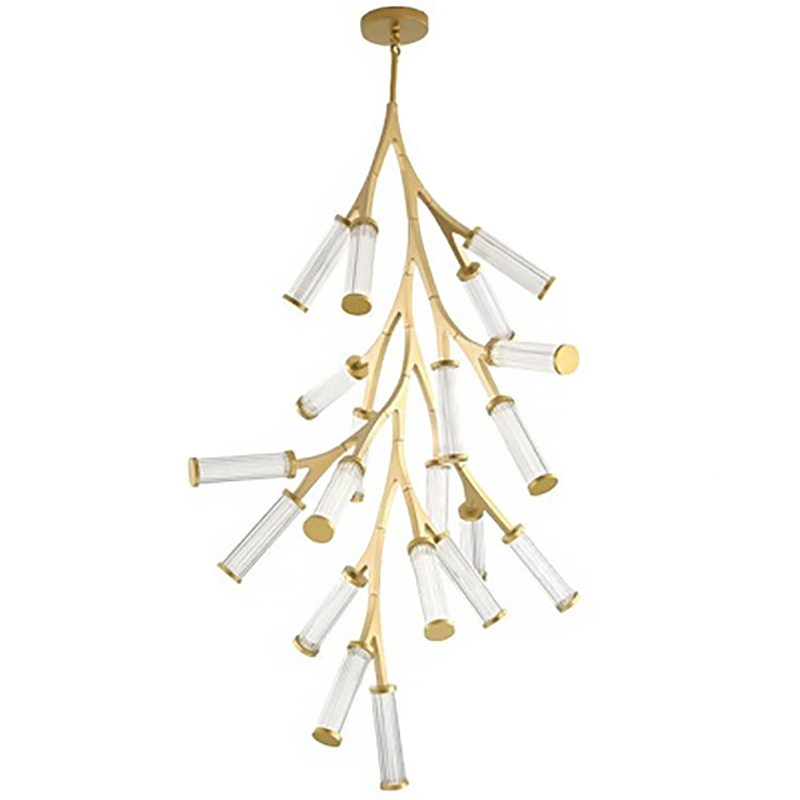 Люстра Cylinder Branches Chandelier Gold Vertical 20 Золотой Прозрачный в Ульяновске | Loft Concept 